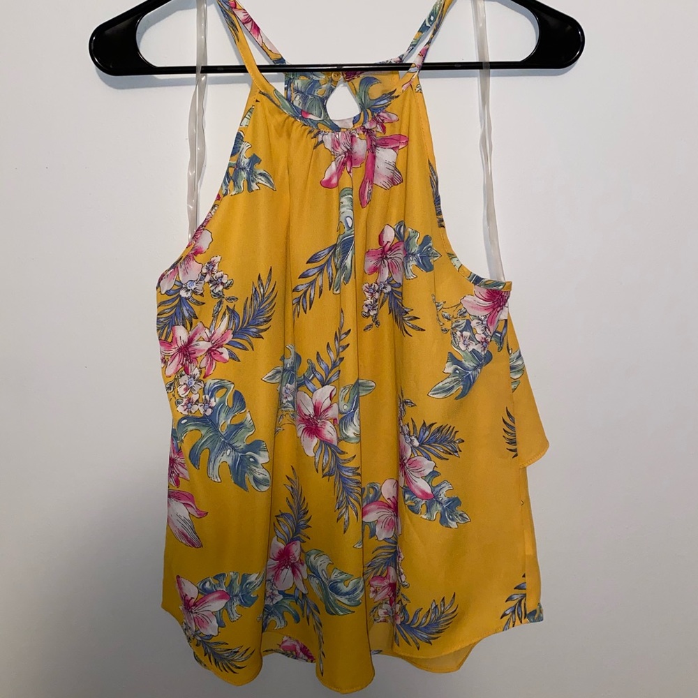 Yellow floral tank